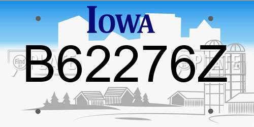 B62276Z Iowa License Plate