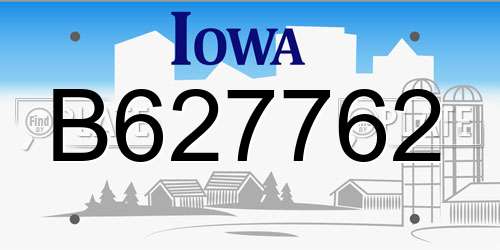 B627762 Iowa License Plate