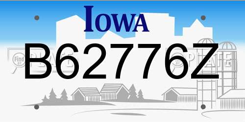 B62776Z Iowa License Plate