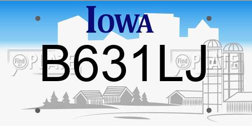 B631LJ Iowa License Plate