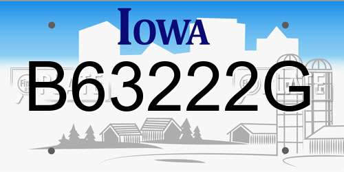 B63222G Iowa License Plate