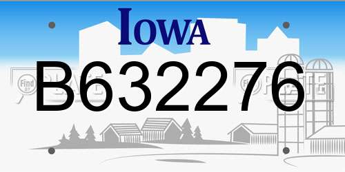 B632276 Iowa License Plate