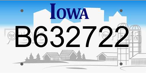 B632722 Iowa License Plate