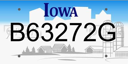 B63272G Iowa License Plate
