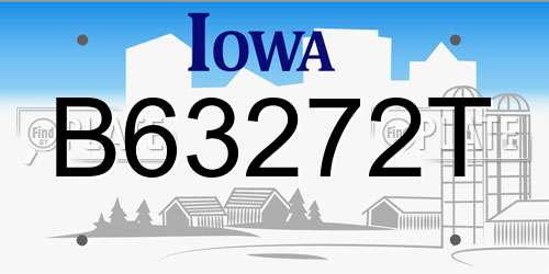 B63272T Iowa License Plate