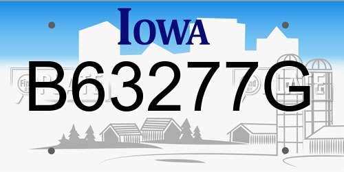 B63277G Iowa License Plate