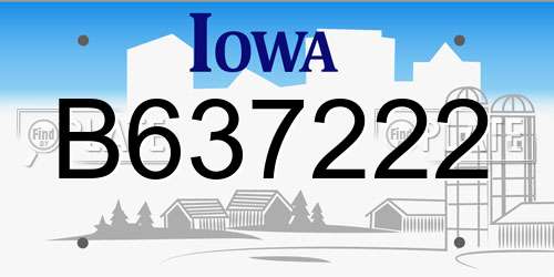 B637222 Iowa License Plate