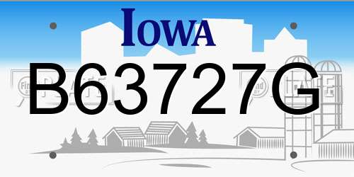 B63727G Iowa License Plate