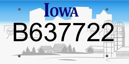 B637722 Iowa License Plate