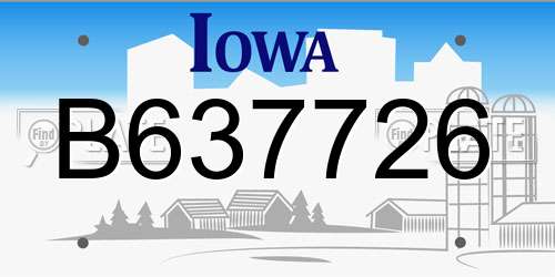 B637726 Iowa License Plate