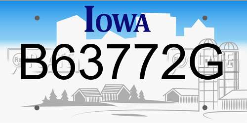 B63772G Iowa License Plate
