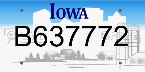 B637772 Iowa License Plate