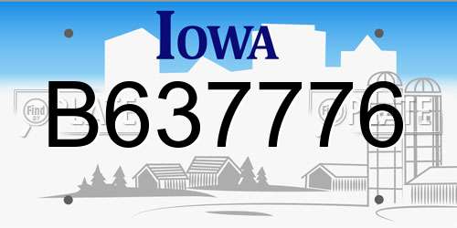 B637776 Iowa License Plate