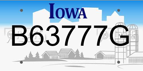 B63777G Iowa License Plate