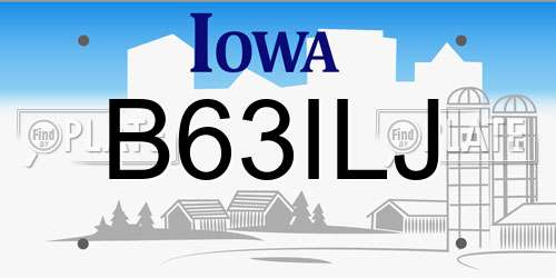 B63ILJ Iowa License Plate