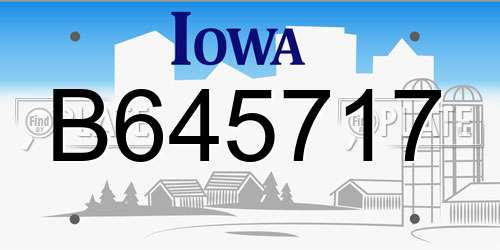 B645717 Iowa License Plate