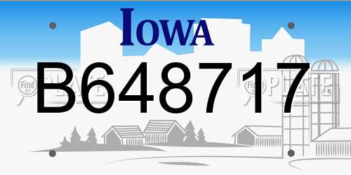 B648717 Iowa License Plate