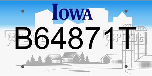 B64871T Iowa License Plate