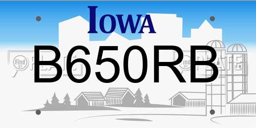 B650RB Iowa License Plate