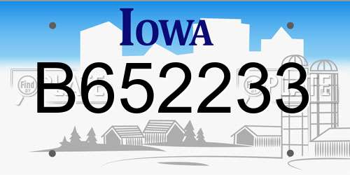 B652233 Iowa License Plate