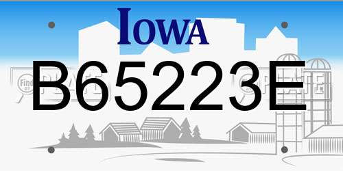 B65223E Iowa License Plate