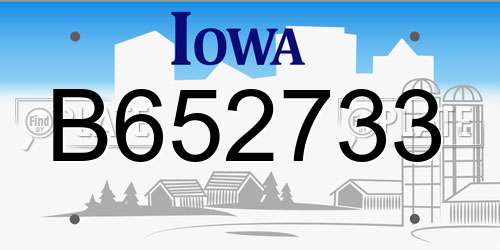 B652733 Iowa License Plate