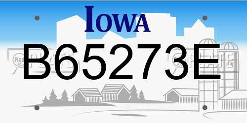 B65273E Iowa License Plate