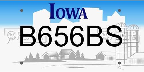 B656BS Iowa License Plate