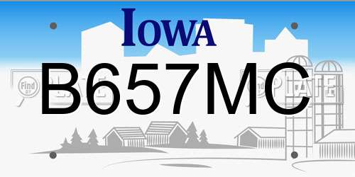 B657MC Iowa License Plate