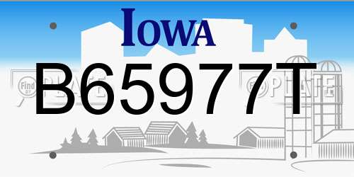 B65977T Iowa License Plate