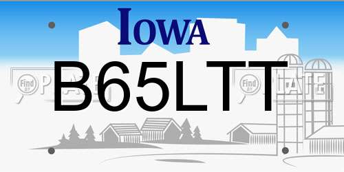 B65LTT Iowa License Plate