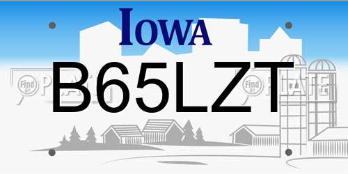 B65LZT Iowa License Plate
