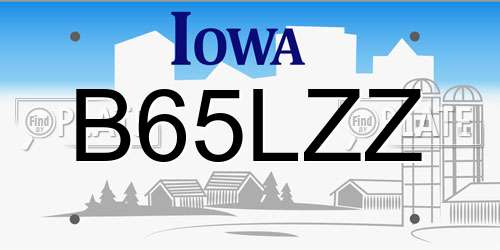 B65LZZ Iowa License Plate
