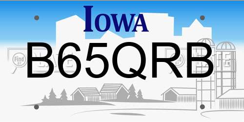 B65QRB Iowa License Plate