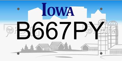B667PY Iowa License Plate