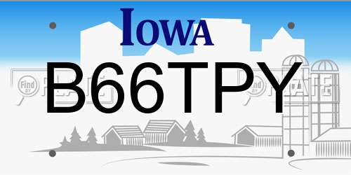 B66TPY Iowa License Plate