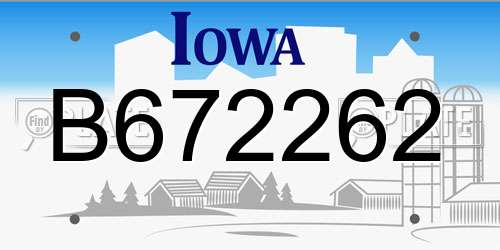 B672262 Iowa License Plate