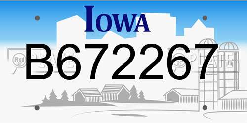 B672267 Iowa License Plate
