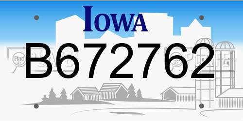 B672762 Iowa License Plate