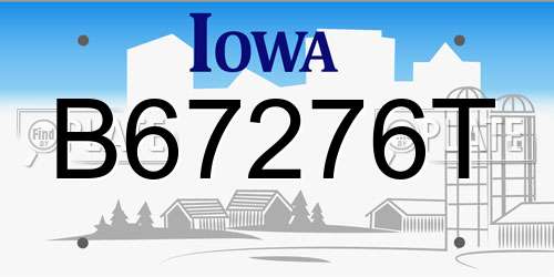 B67276T Iowa License Plate