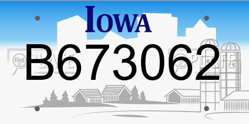 B673062 Iowa License Plate