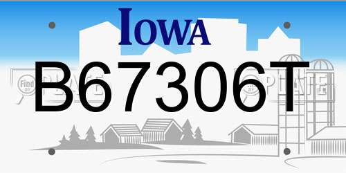 B67306T Iowa License Plate