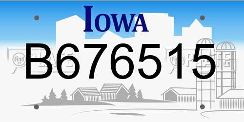 B676515 Iowa License Plate