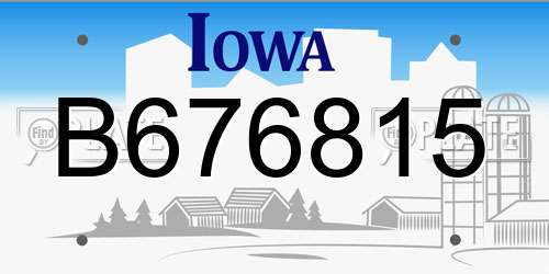 B676815 Iowa License Plate