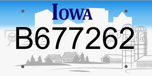 B677262 Iowa License Plate