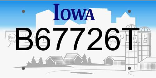 B67726T Iowa License Plate
