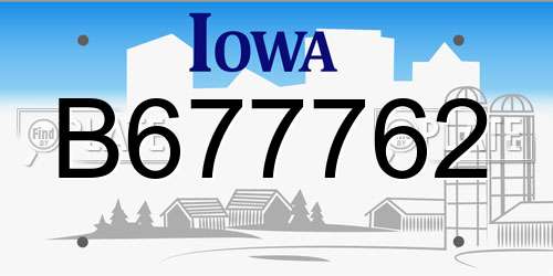 B677762 Iowa License Plate