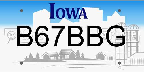 B67BBG Iowa License Plate