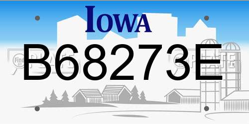 B68273E Iowa License Plate
