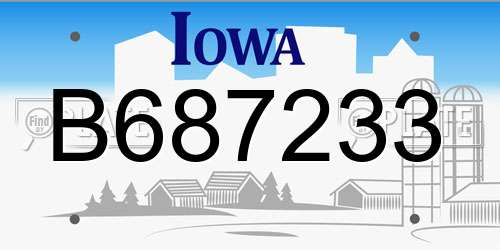 B687233 Iowa License Plate